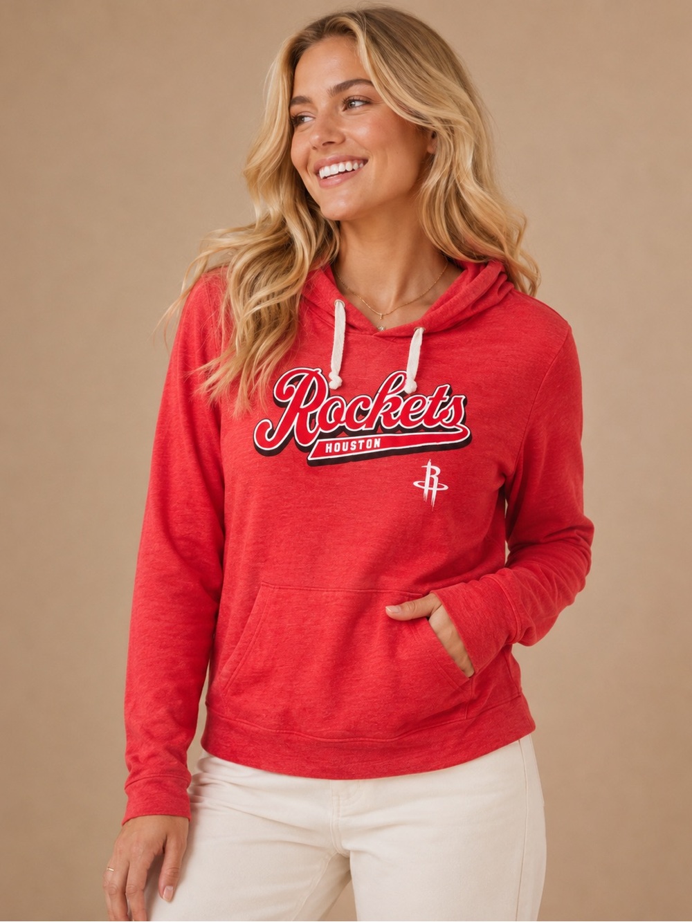 Houston Rockets New Era Red Lightweight Hoodie Women's Medium NBA Basketball